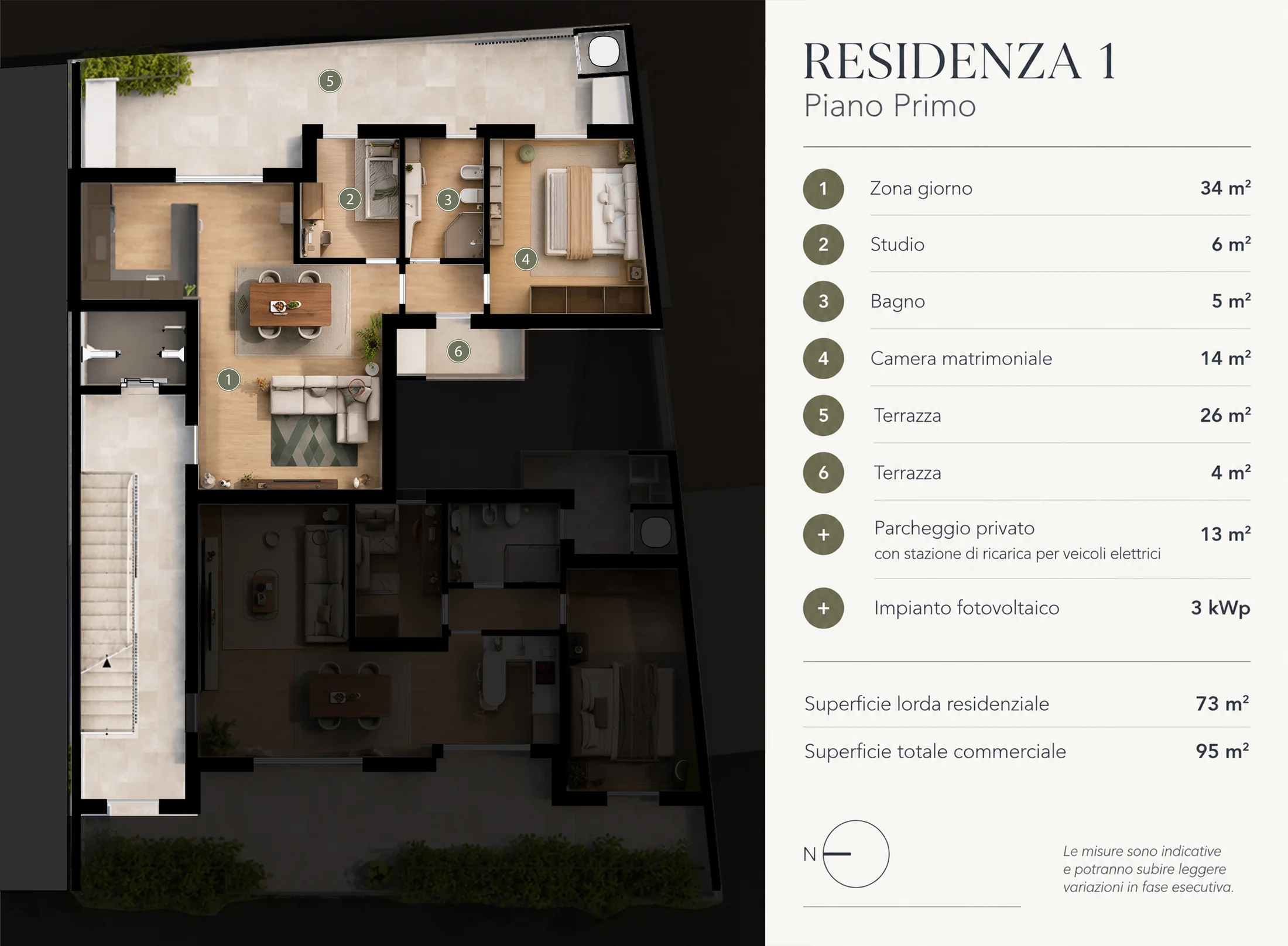Planimetria con legenda Residenza 1