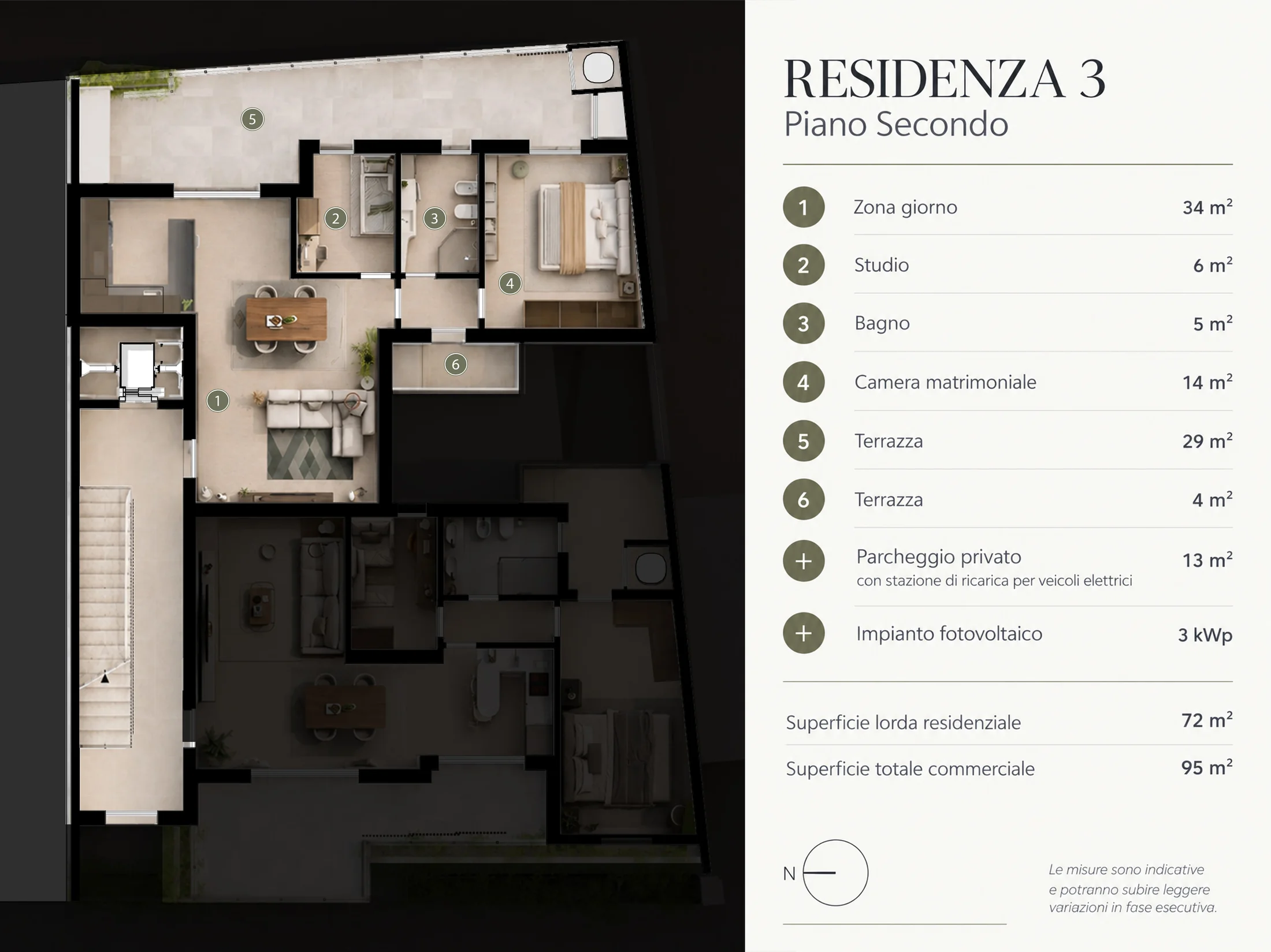 Planimetria con legenda Residenza 3