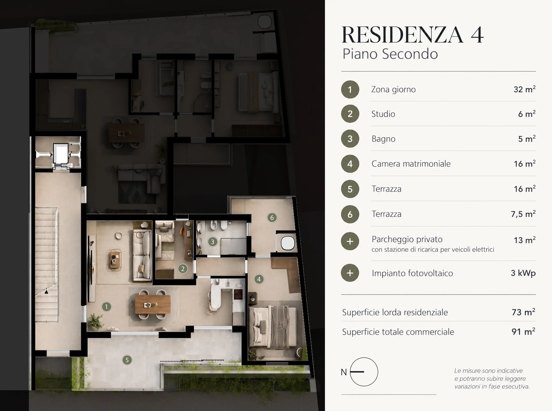 Planimetria con legenda Residenza 4