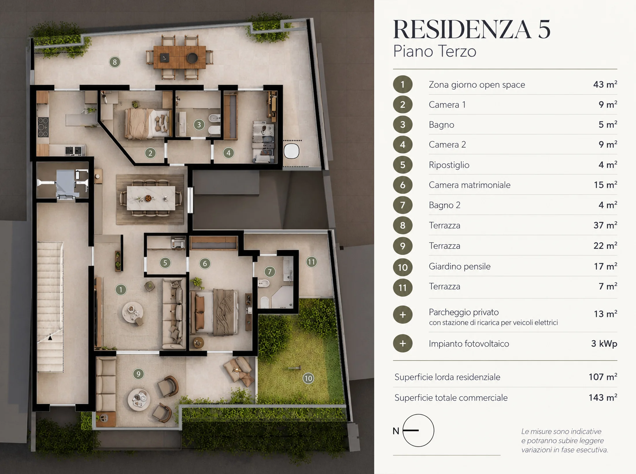 Planimetria con legenda Residenza 5