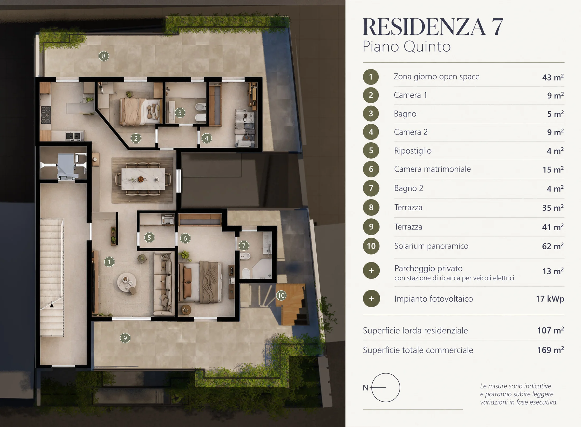 Planimetria con legenda Residenza 7