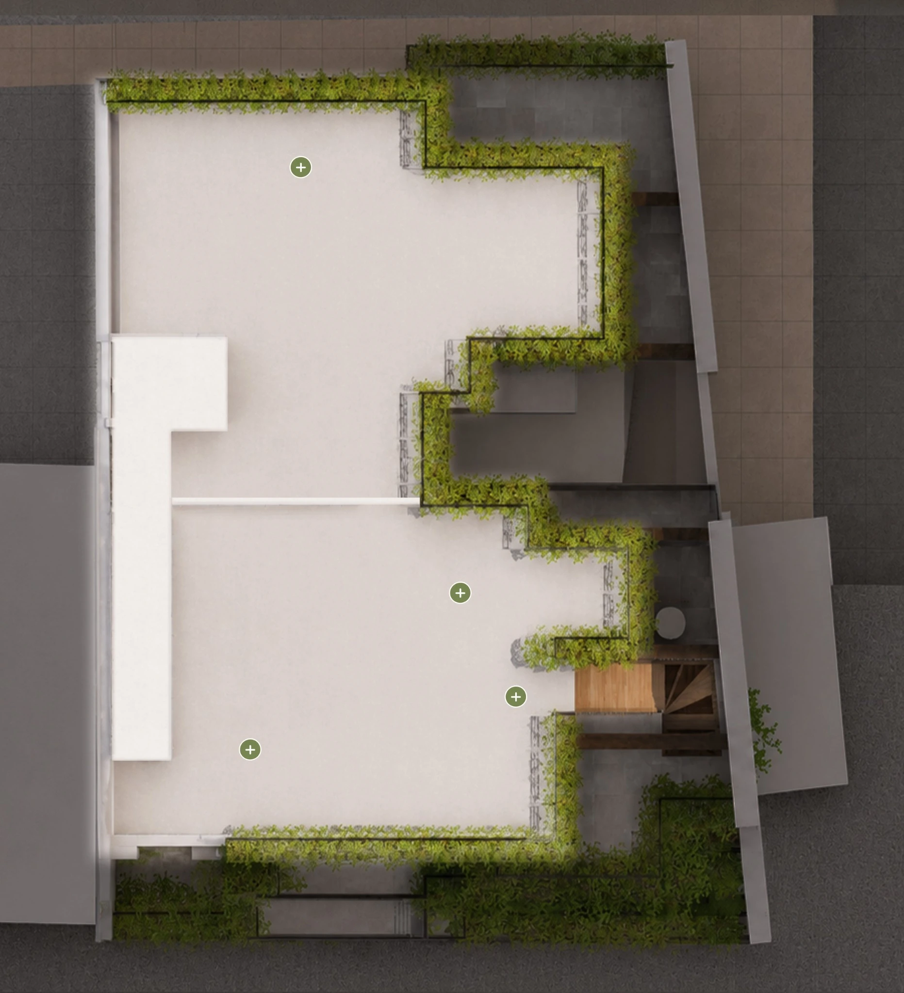 Planimetria del solarium privato della Residenza 7